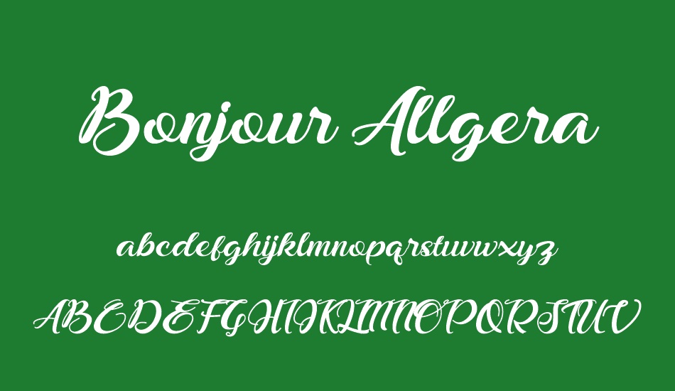 Bonjour Allgera font