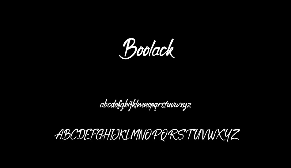 Boolack Personal Use font