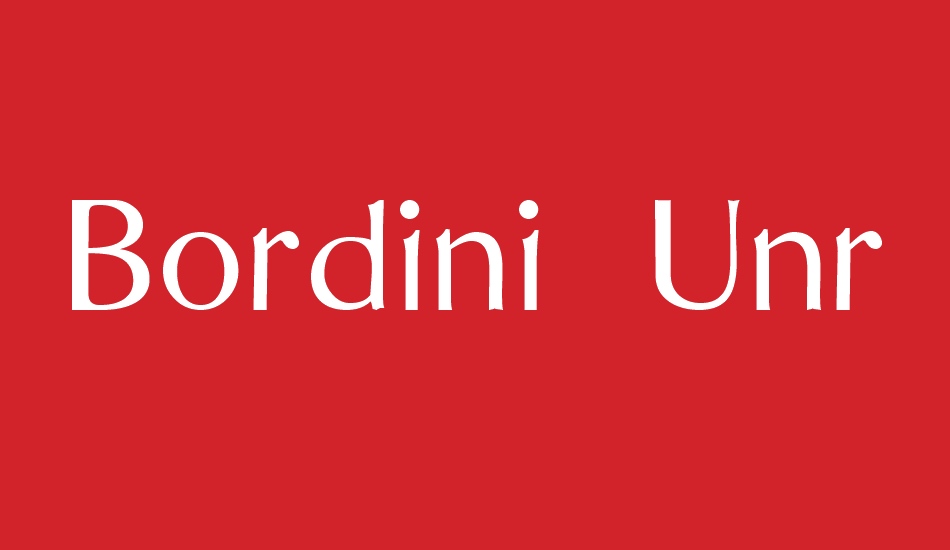 Bordini (Unregistered) font big
