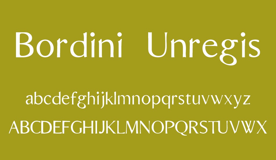 Bordini (Unregistered) font