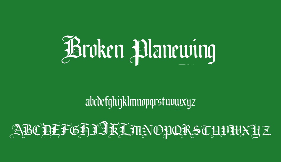 Broken Planewing font