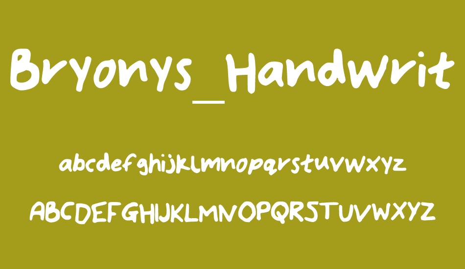 Bryonys_Handwriting_Bold font