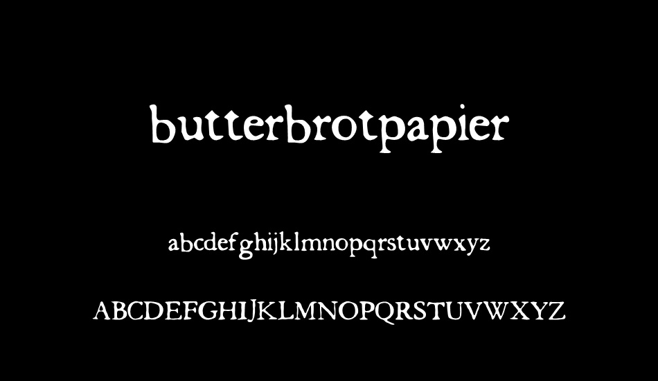 butterbrotpapier font