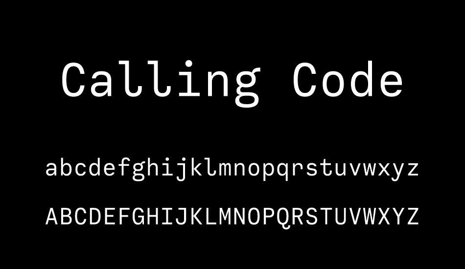 Calling Code font