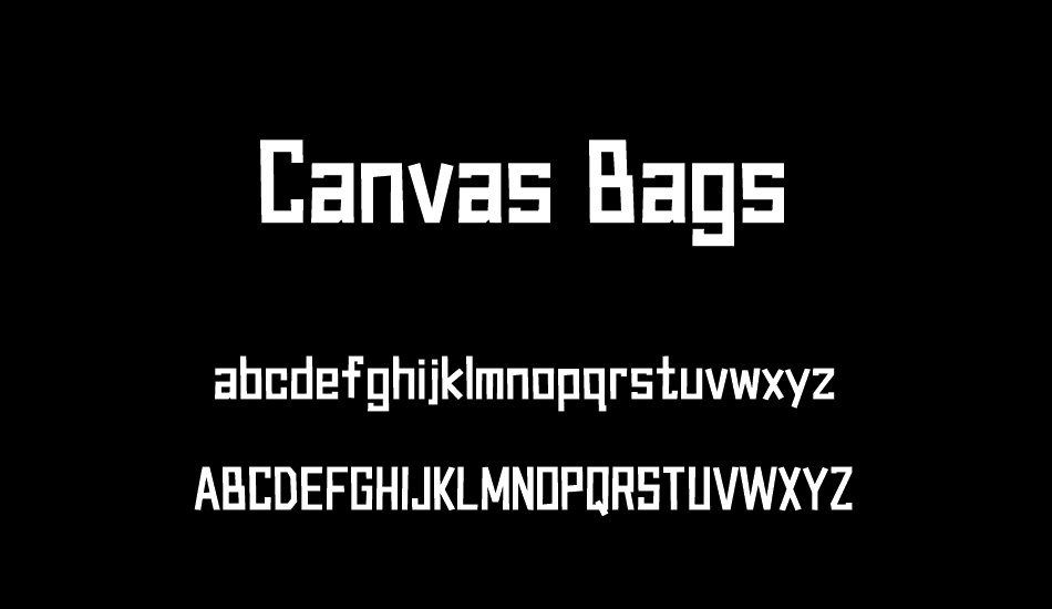 Canvas Bags font
