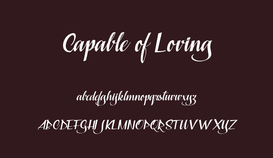 capable-of-loving-personal-use font