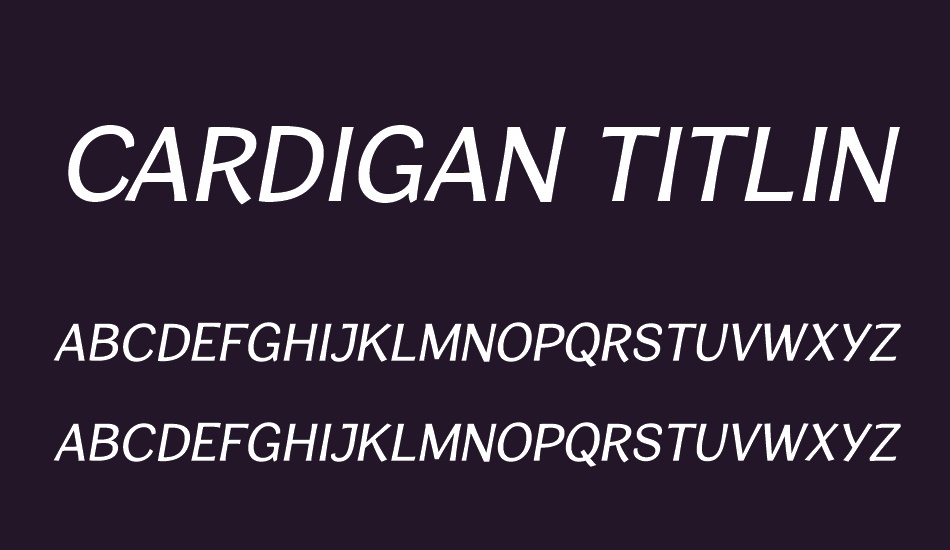 Cardigan Titling Rg font
