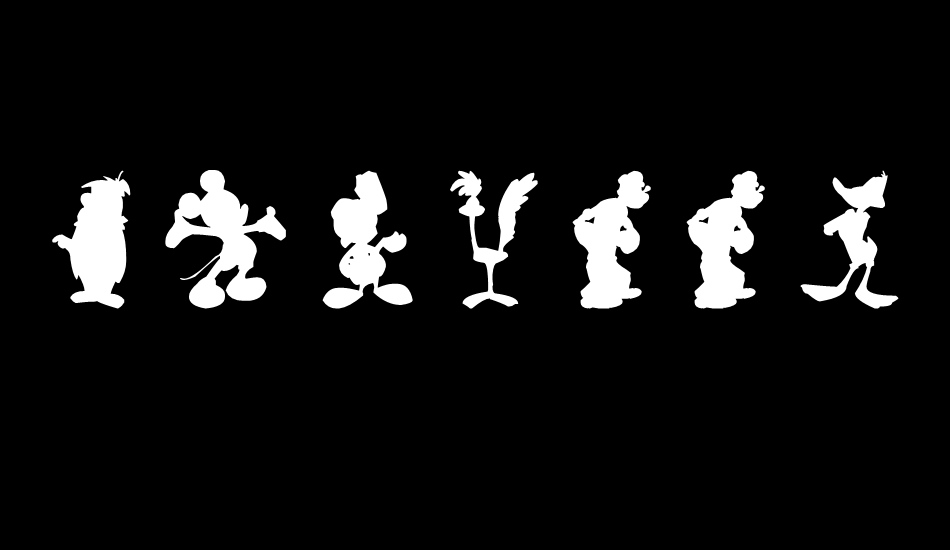 Cartoon Silhouettes font big