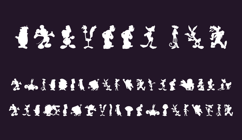 Cartoon Silhouettes font