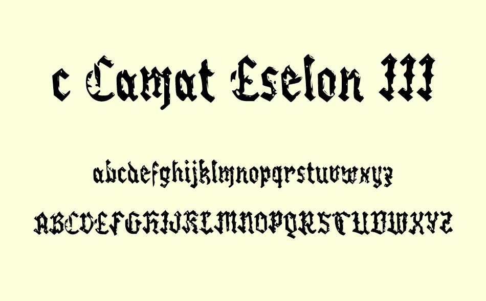 c Camat Eselon III font