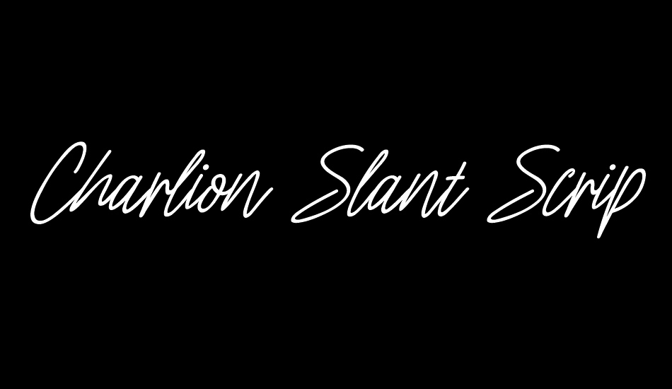 Charlion Slant Script font big