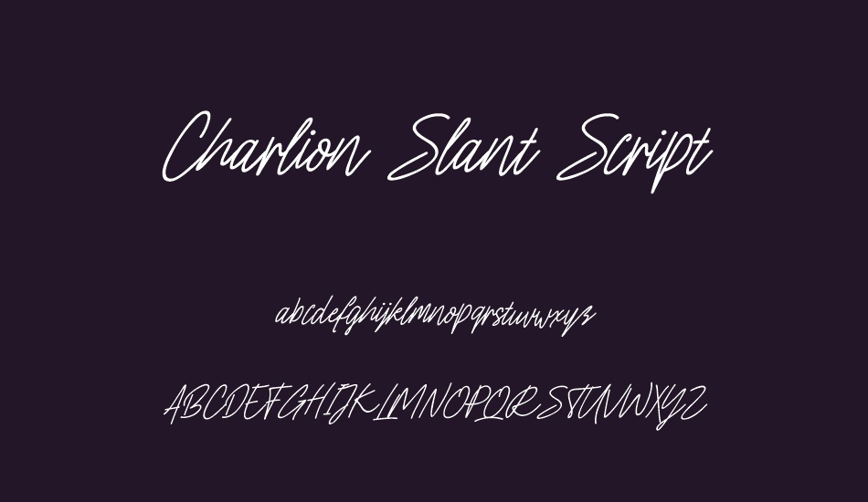 Charlion Slant Script font