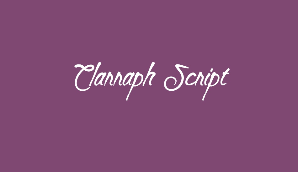 Clarraph Script Personal Use font big