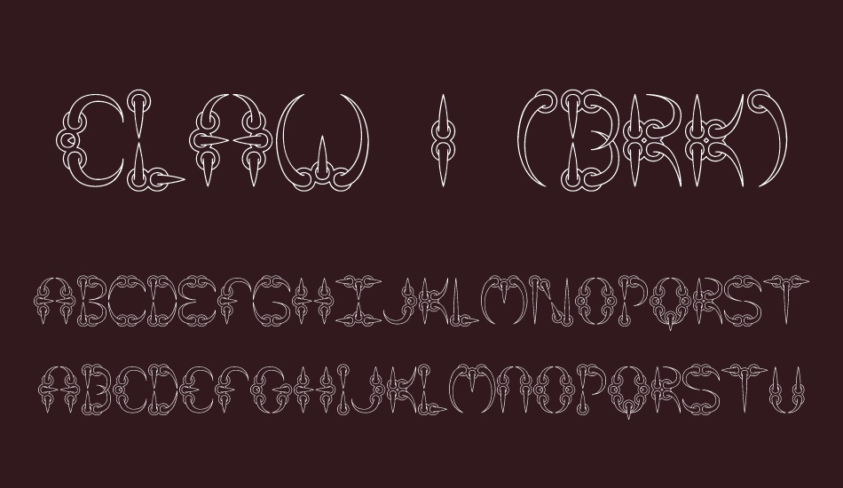 CLAW 1 (BRK) font