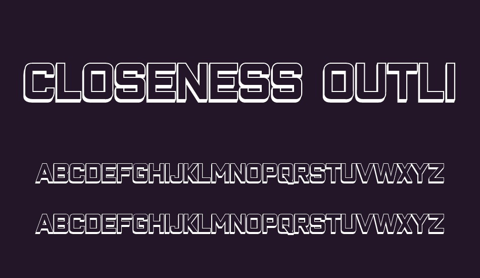 Closeness Outline font