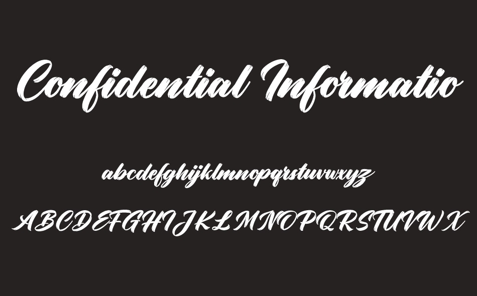 Confidential Information font
