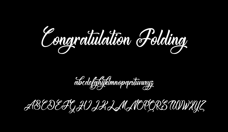 Congratulation Folding font