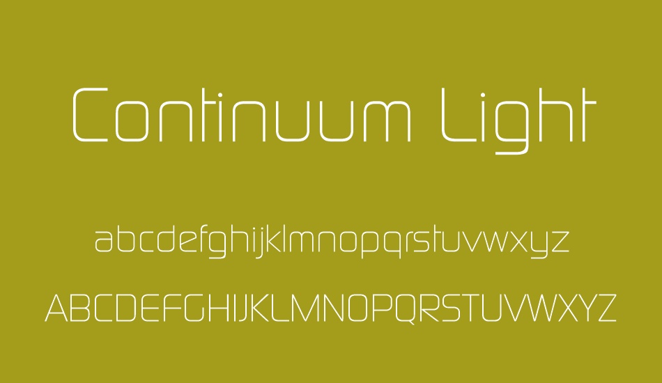 Continuum Light font