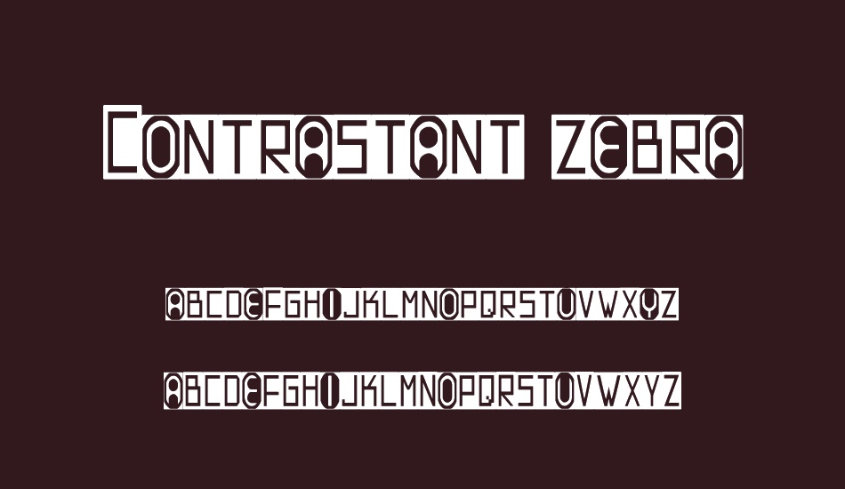 Contrastant zebra font