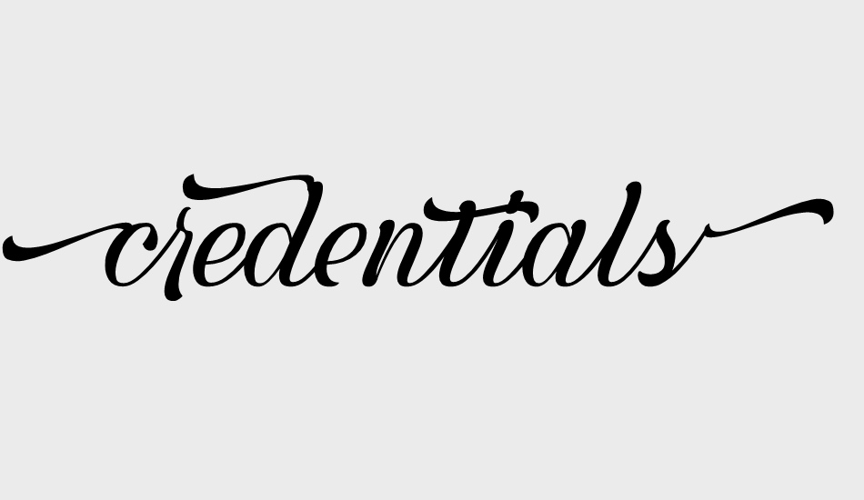 credentials font big