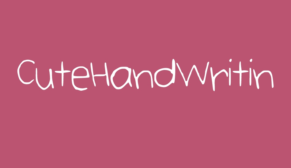 CuteHandWriting font big
