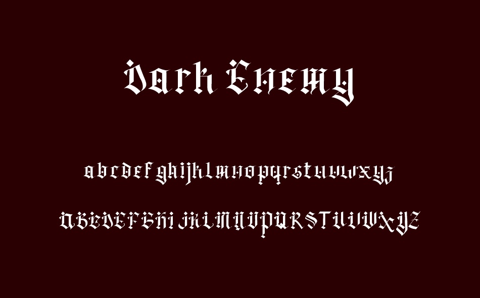 Dark Enemy font