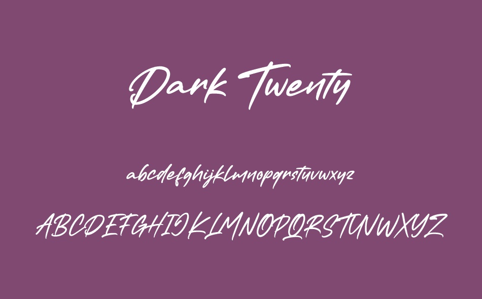 Dark Twenty font