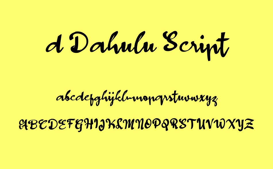 d Dahulu Script font