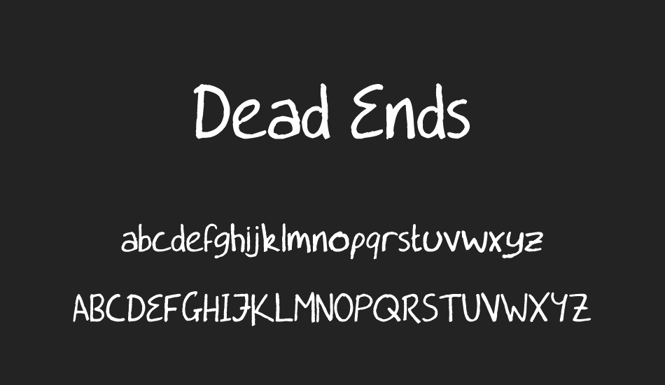 Dead Ends font