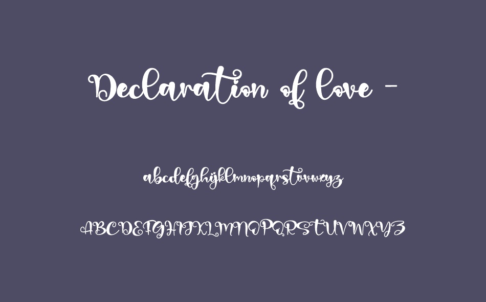 Declaration Of Love font