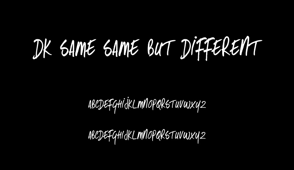 DK Same Same But Different font