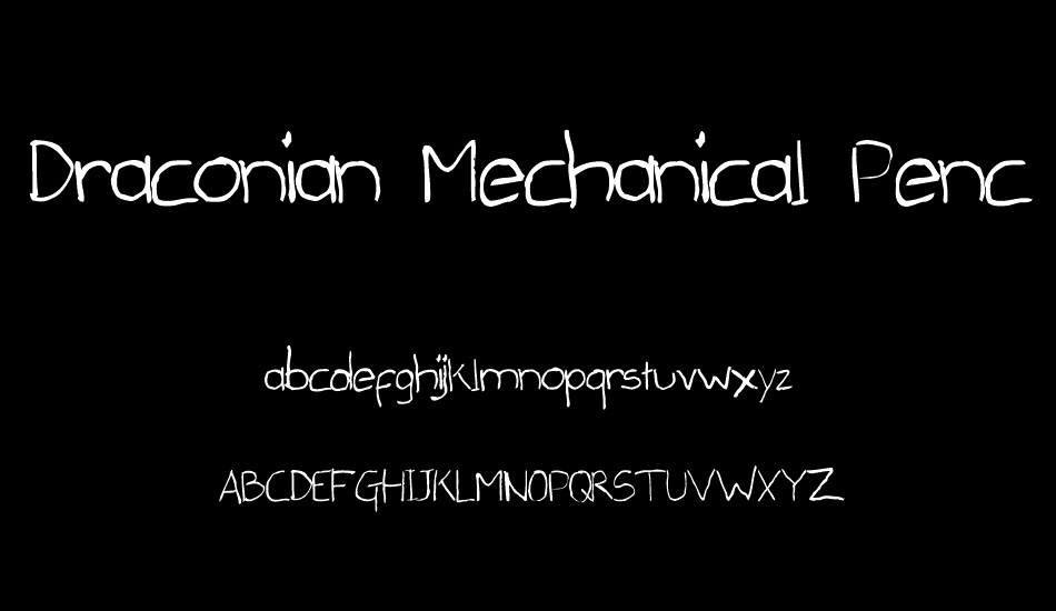 Draconian Mechanical Pencil font