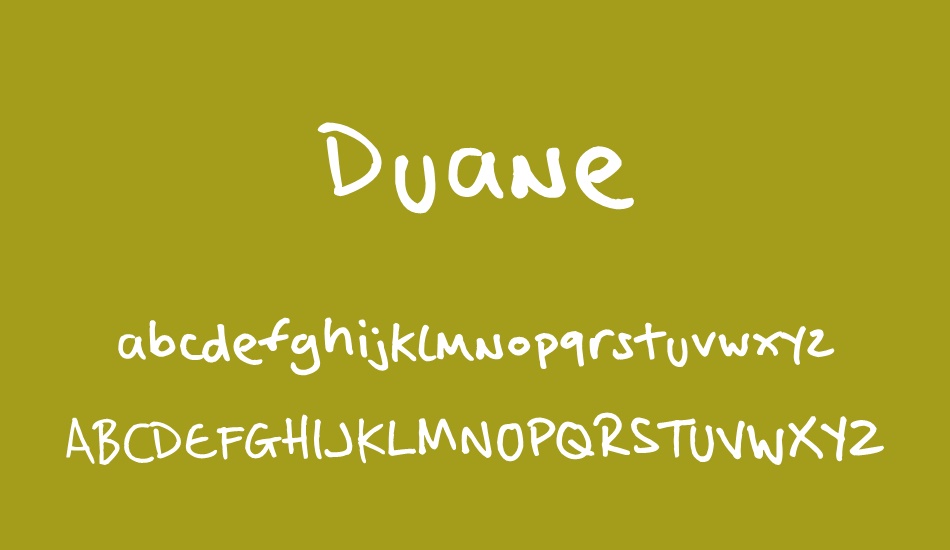 Duane font