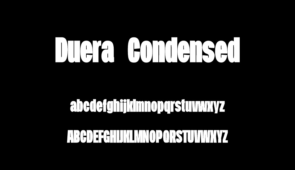 Duera PERSONAL USE Condensed font