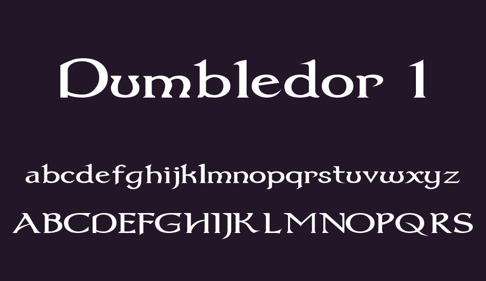 Dumbledor 1 Wide font