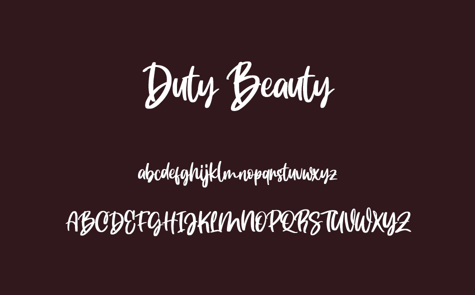 Duty Beauty font