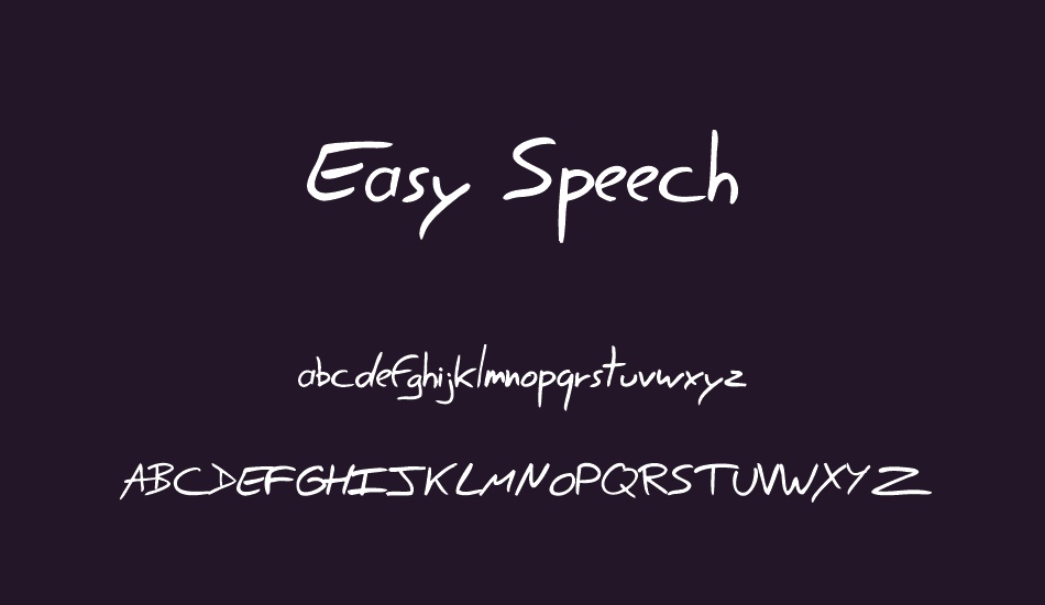 Easy Speech font