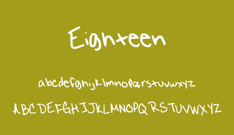 Eighteen font