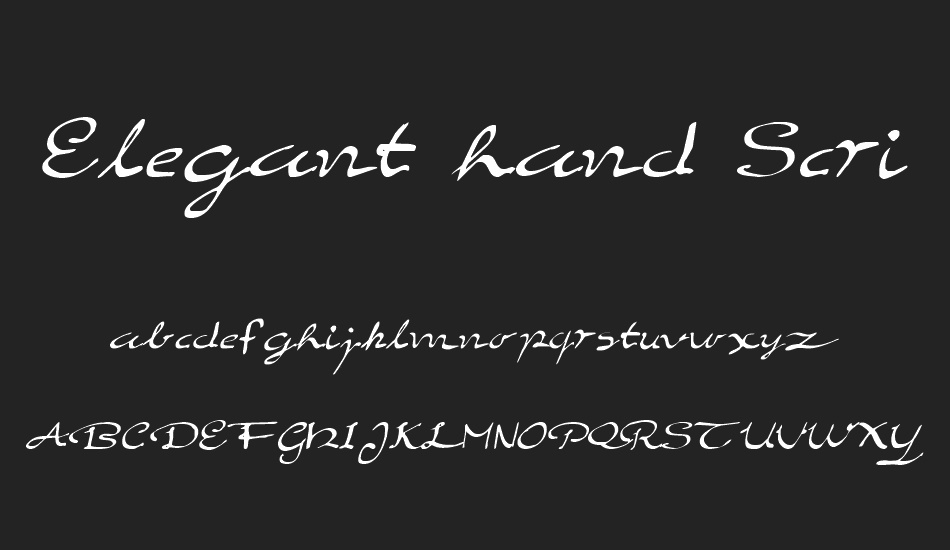 Elegant hand Script font