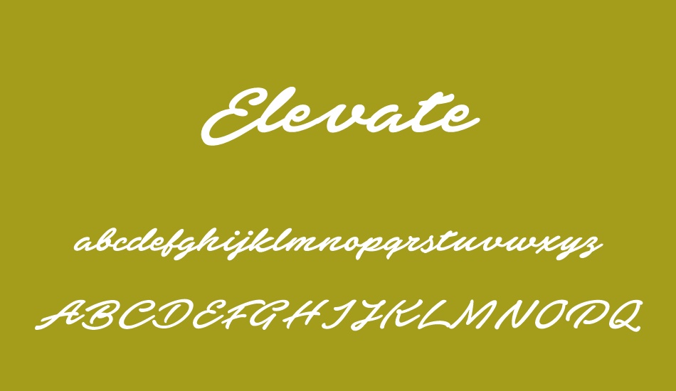 Elevate PERSONAL USE ONLY font