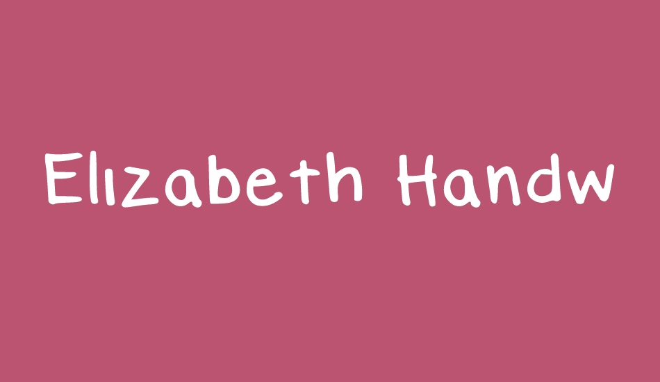 Elizabeth Handwriting font big