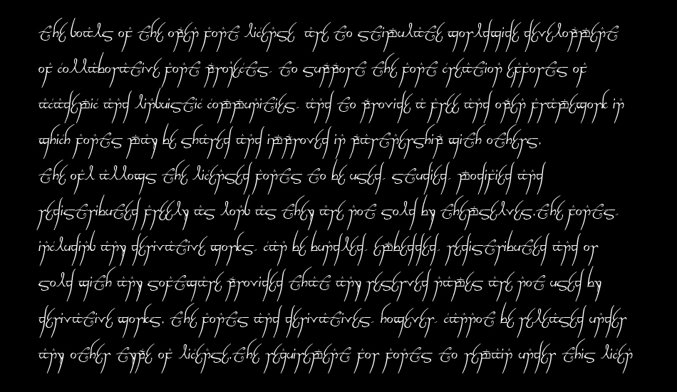 Elvish Ring NFI font 1
