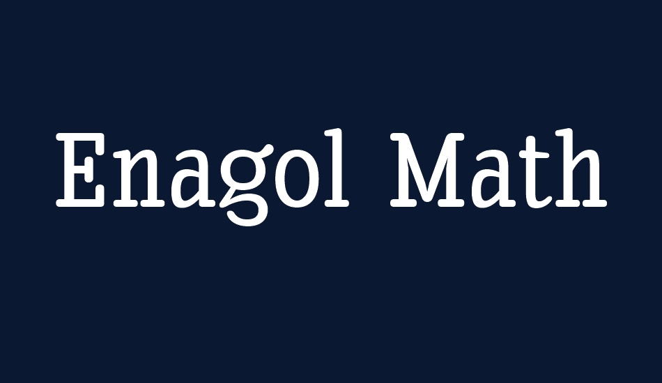 Enagol Math Med font big