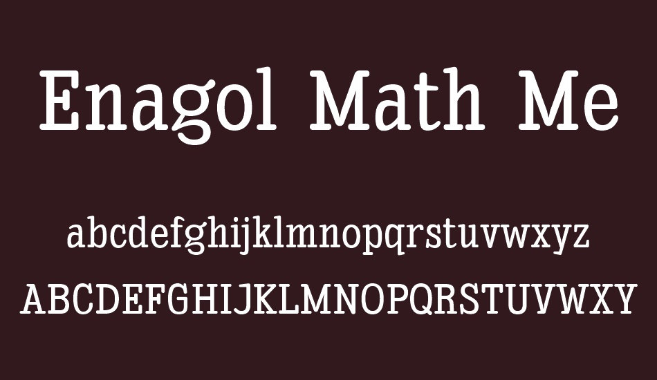 Enagol Math Med font