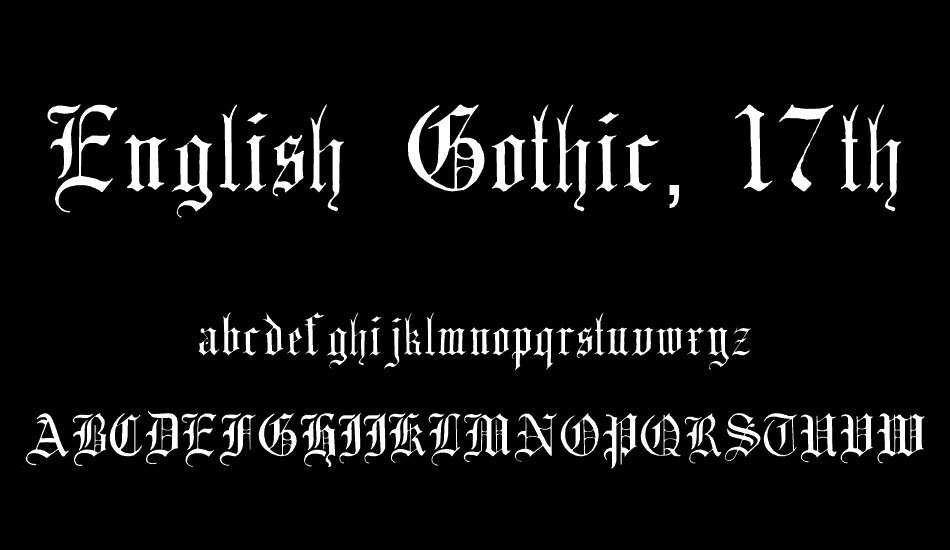 English Gothic, 17th c. font