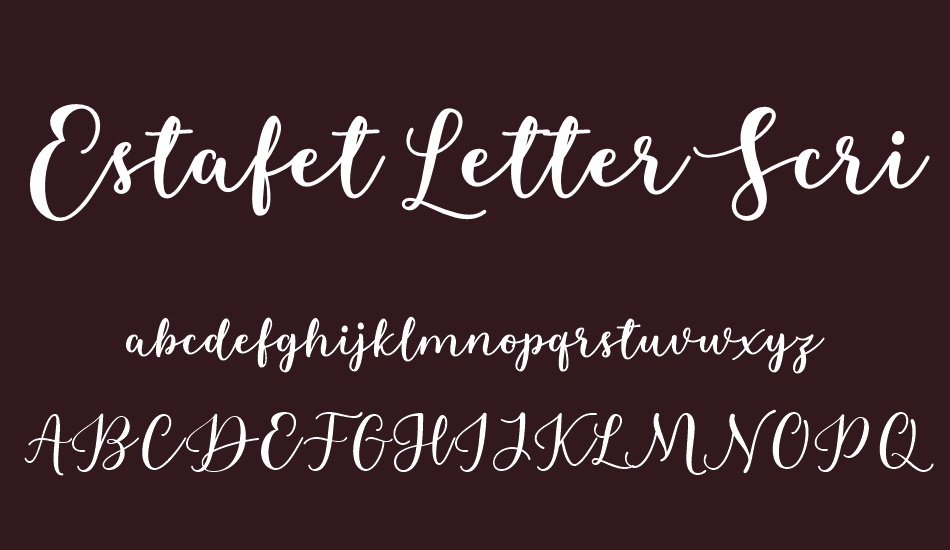 Estafet Letter Script Med font