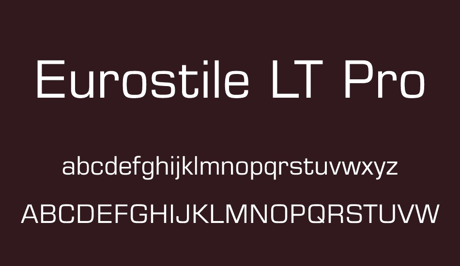 Eurostile LT Pro Unicode font