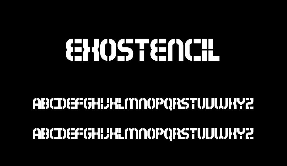 Exostencil font