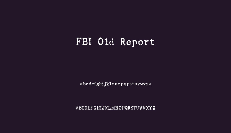 FBI Old Report font