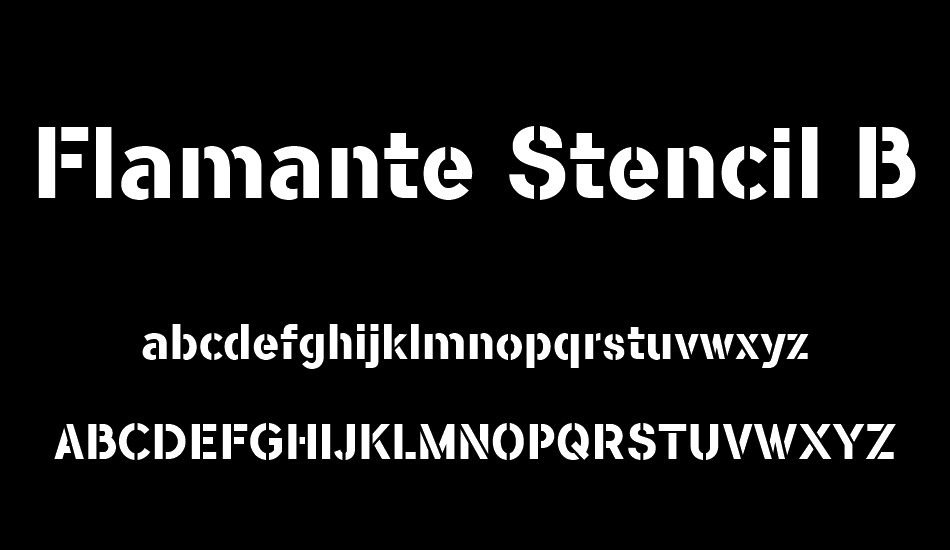 Flamante Stencil Bold font